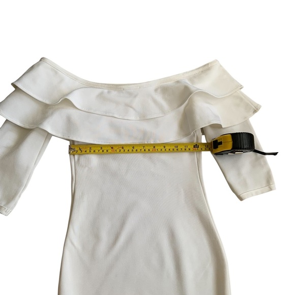 Wow Couture White Off-Shoulder Bodycon Dress Small - Picture 8 of 9